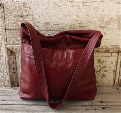 Ruby Red Leather shoulder bag 